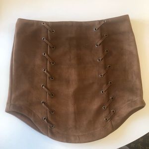 Suede skirt